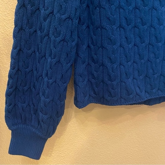 NWT~J. CREW Women Blue Cable Knit Sweater Size XS - Picture 3 of 9